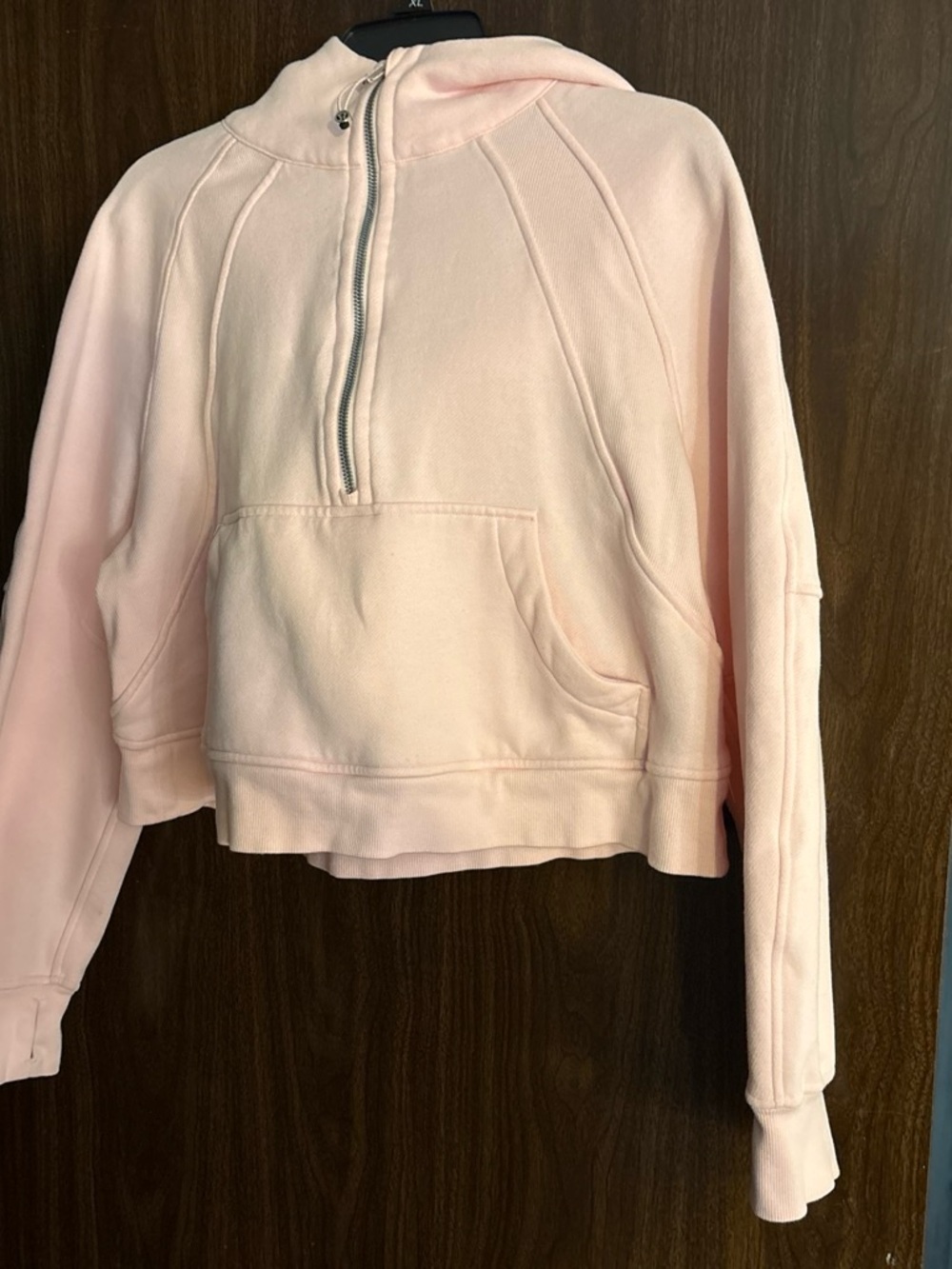 lululemon athletica Light Pink Half-Zip Scuba Hooded Cropped Sweatshirt